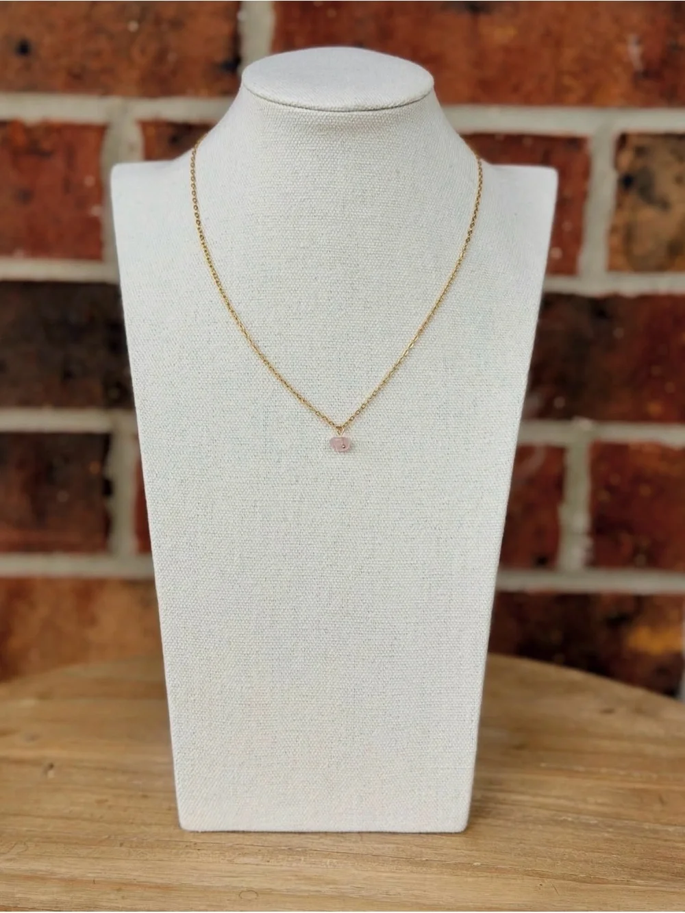 Dainty Pink Quartz Necklace